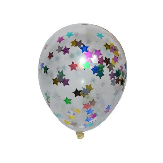 Set 50 de baloane 4,5 g transparente cu confetti