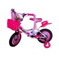 Bicicleta copii 12 inch  cu pedale si roti ajutatoare Mov