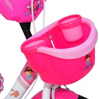 Bicicleta fete Girl cu leduri si muzica 16 inch cu cadru alb