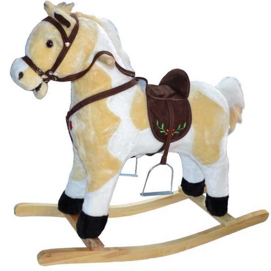 Calut balansoar din lemn si plus bej