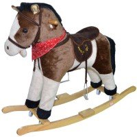 Calut balansoar mare lemn si plus cu rotile