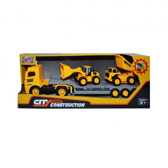 Camion cu buldozer si excavator