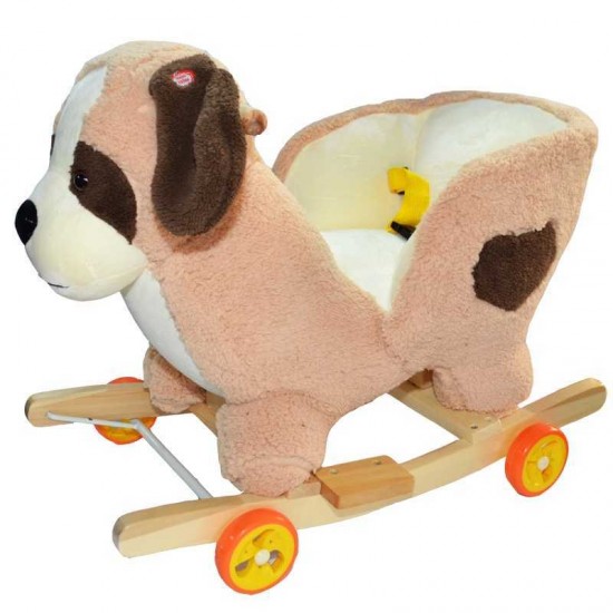 Catel balansoar din lemn si plus cu rotile