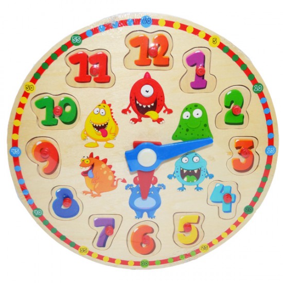 Puzzle ceas educativ din lemn