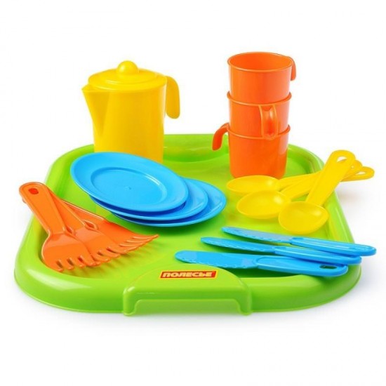 Cescute ceai cu tavita si accesorii 17 piese Polesie