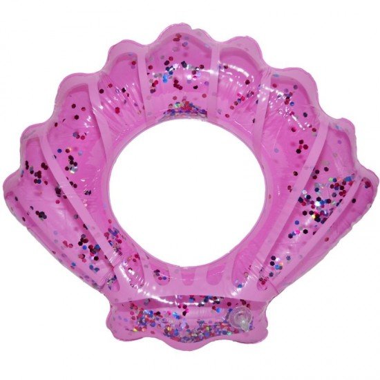 Colac baie gonflabil 60 cm scoica cu sclipici roz