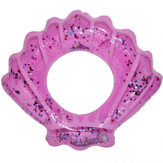 Colac baie gonflabil 70 cm scoica cu sclipici roz