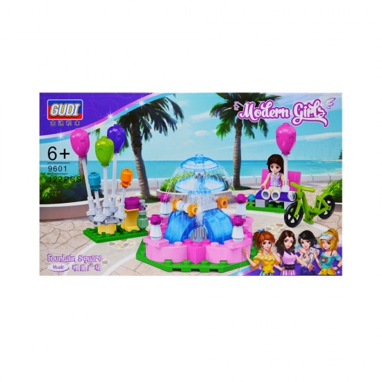 Set cuburi constructii 122 piese - Fantana arteziana