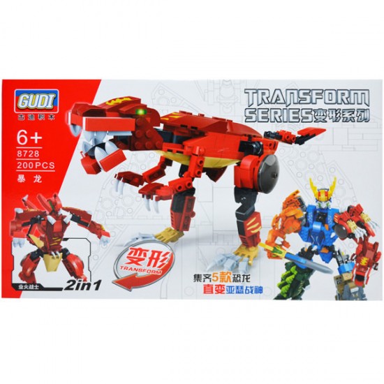 Cuburi constructii Dinozaur Robot 200 piese