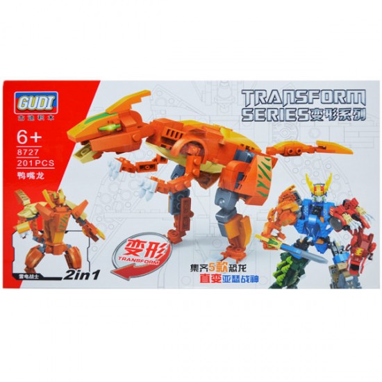 Cuburi constructii Dinozaur Robot 201 piese