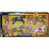 Set figurine indieni cu caluti 8 piese