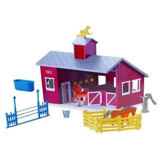 Set de joaca grajd cu caluti, lumina si muzica