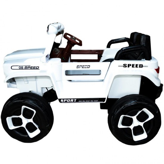 Jeep electric cu telecomanda si 4 motoare 12V Alb