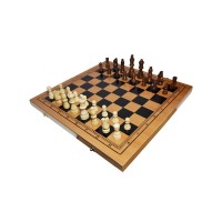 Joc 3 in 1 - Sah, table si dame 40x19cm