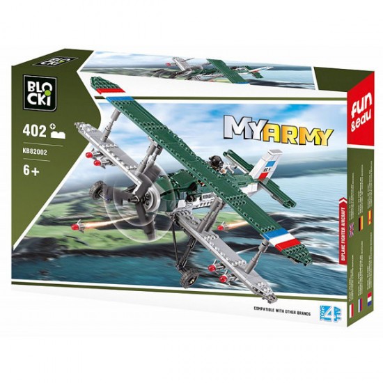 Joc constructie Blocki Avion militar biplan 402 piese