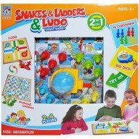 Joc de familie 2 in 1 cu pioni si zar