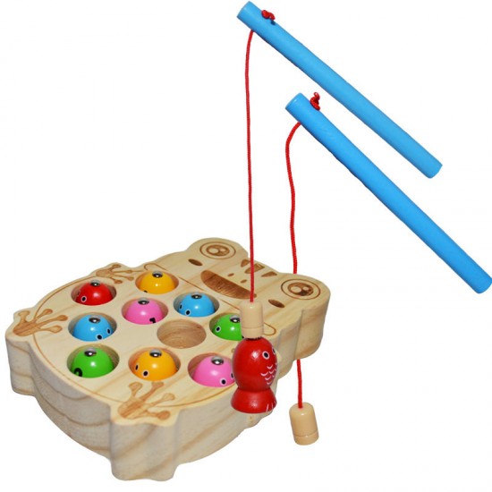 Joc de pescuit din lemn magnetic Broscuta