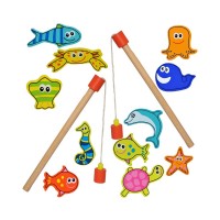 Joc de pescuit magnetic din lemn