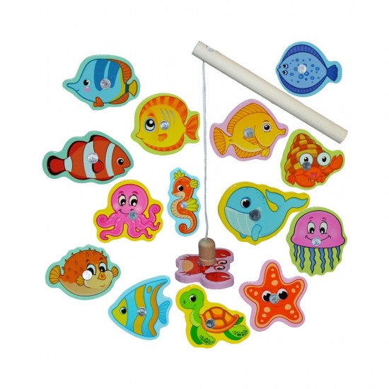 Joc magnetic de pescuit din lemn