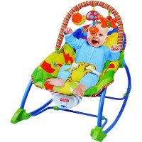 Balansoar bebelusi si scaun 2 in 1 cu vibratii si muzica albastru