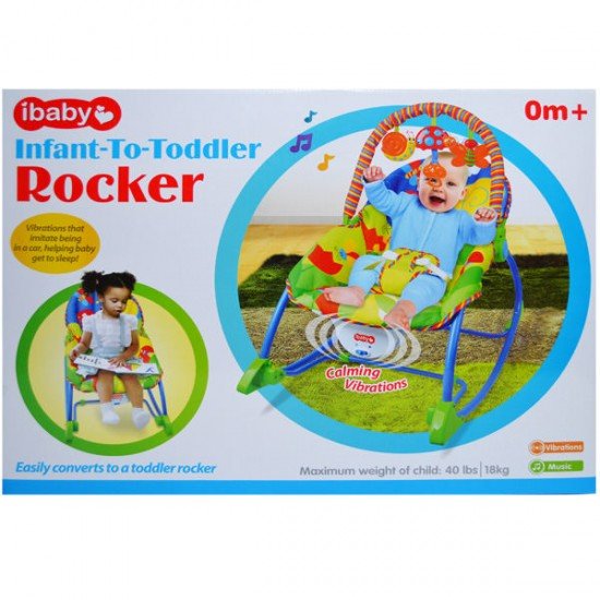 Balansoar bebelusi si scaun 2 in 1 cu vibratii si muzica albastru