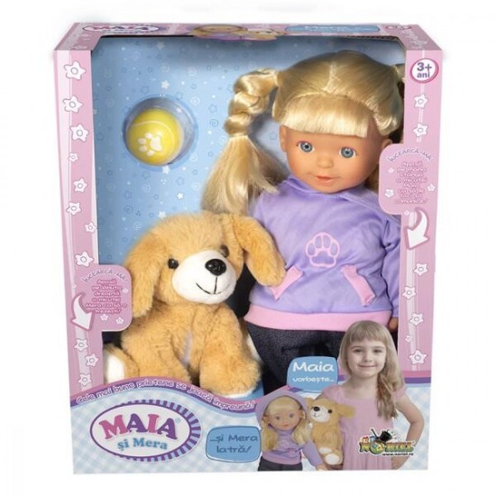 Papusa Maia cu catelus Mera