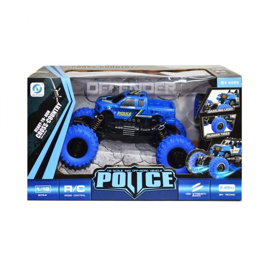 Masina cu telecomanda si roti cauciuc Police