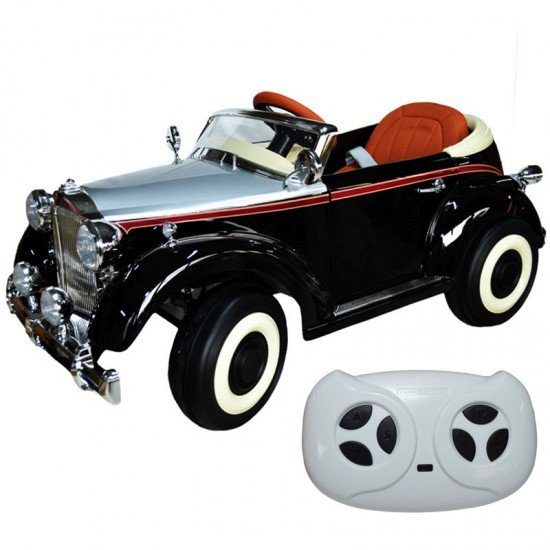 Masina de epoca cu telecomanda si 4 motoare 12V - Negru