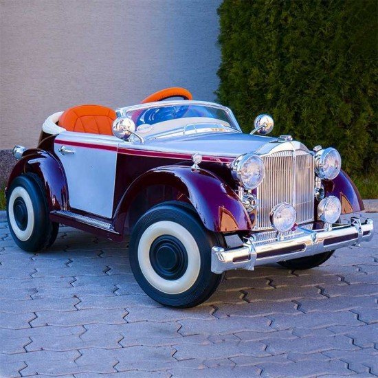 Masina de epoca cu telecomanda si 4 motoare 12V - Rosu