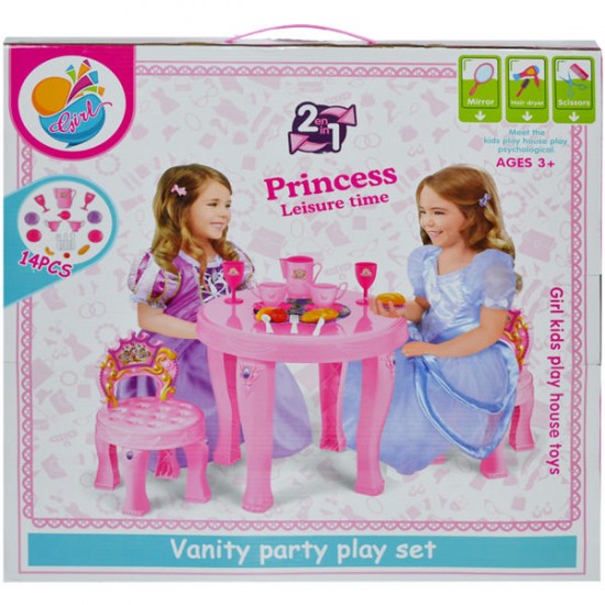 Masuta cu 2 scaunele si accesorii Vanity Party