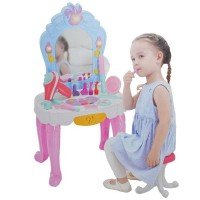 Masuta cu oglinda, scaunel si accesorii frumusete