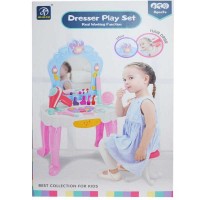 Masuta cu oglinda, scaunel si accesorii frumusete