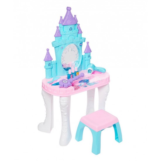Masuta infrumusetare cu oglinda, scaunel si accesorii Vanity Snow Castle