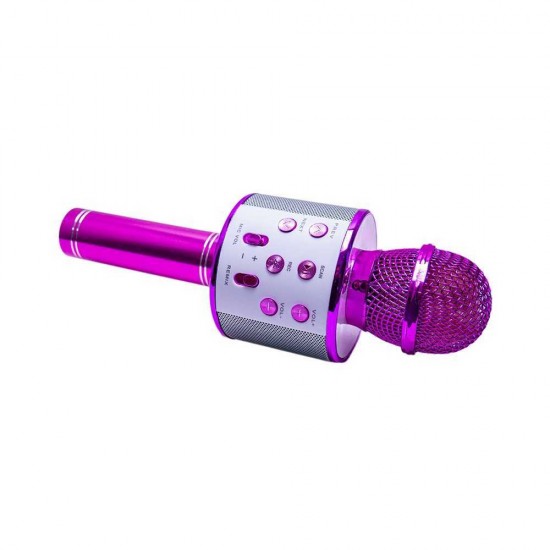 Microfon karaoke cu baterii - Fucsia