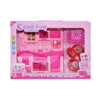 Mini bucatarie cu lumini, sunete si ustensile Happy Kitchen