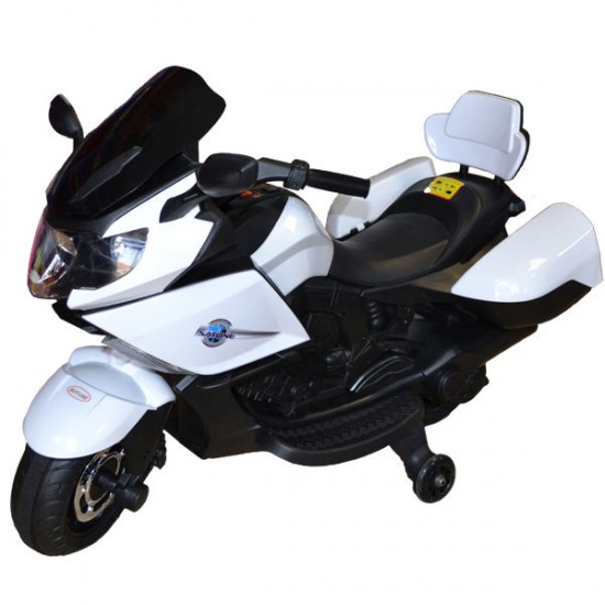 Motocicleta cu acumulator si 2 motoare - Alb