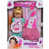 Papusa muzicala cu garderoba Lovely Doll