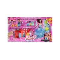 Set papusi cu garderoba si accesorii