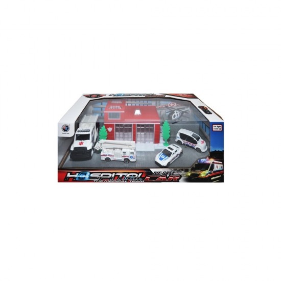 Set de joaca spital cu 5 vehicule