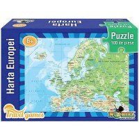 Puzzle 100 piese Harta Europei Travel Size