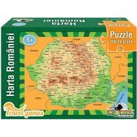 Puzzle 100 piese Harta Romaniei Travel Size