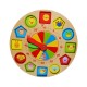 Puzzle educativ din lemn ceas cu 12 piese
