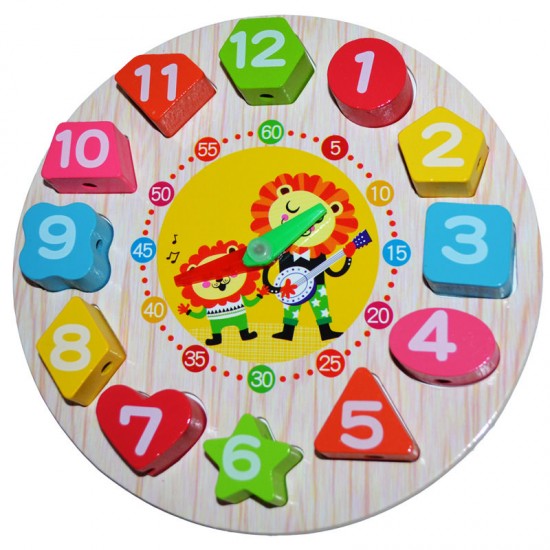 Puzzle educativ din lemn ceas