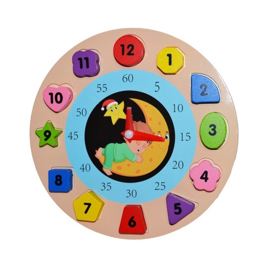 Puzzle educativ din lemn ceas