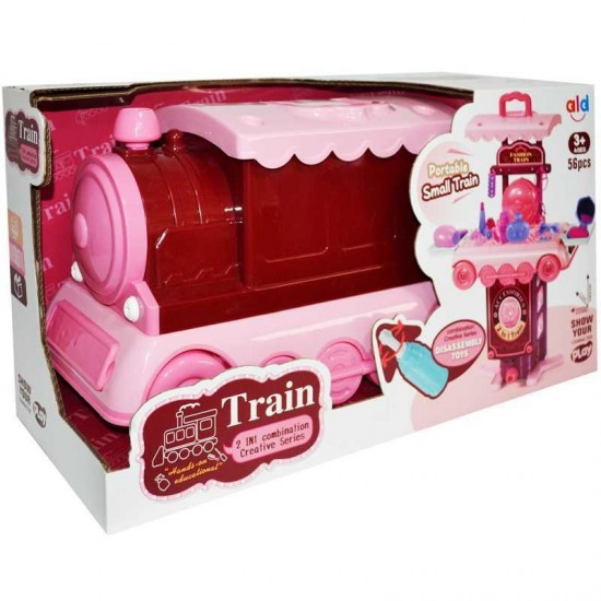 Set accesorii frumusete in gentuta tip trenulet 56 piese