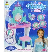 Masuta infrumusetare cu oglinda, scaunel si accesorii Vanity Snow Castle