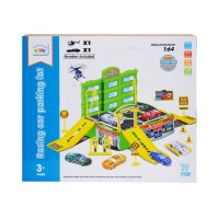 Set parcare cu masinuta si avion 19 piese