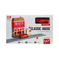 Statie de pompieri cu masinuta din metal