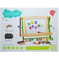 Tablita de lemn magnetica cu 2 fete si accesorii