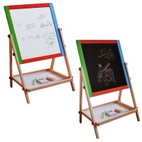 Tablita magnetica din lemn cu 2 fete si accesorii